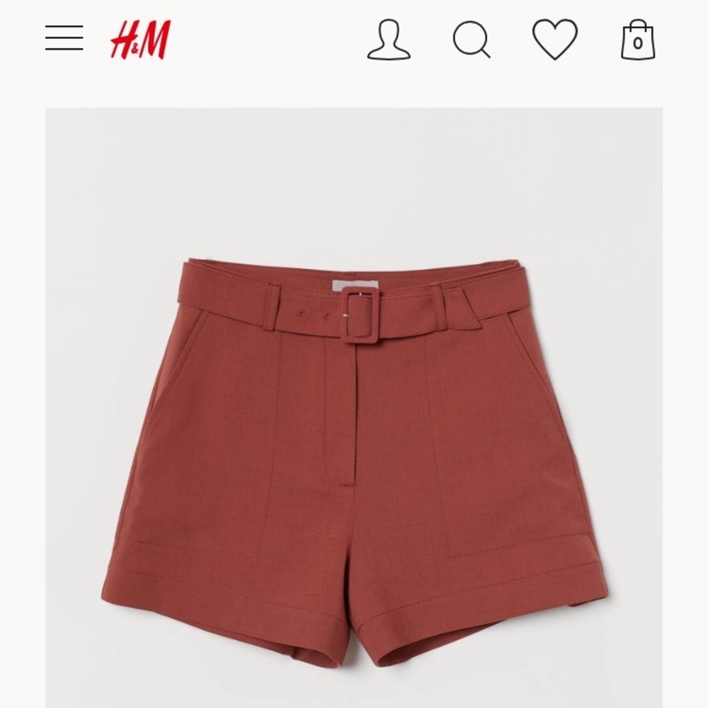 NWT H&M rust colored shorts with belt